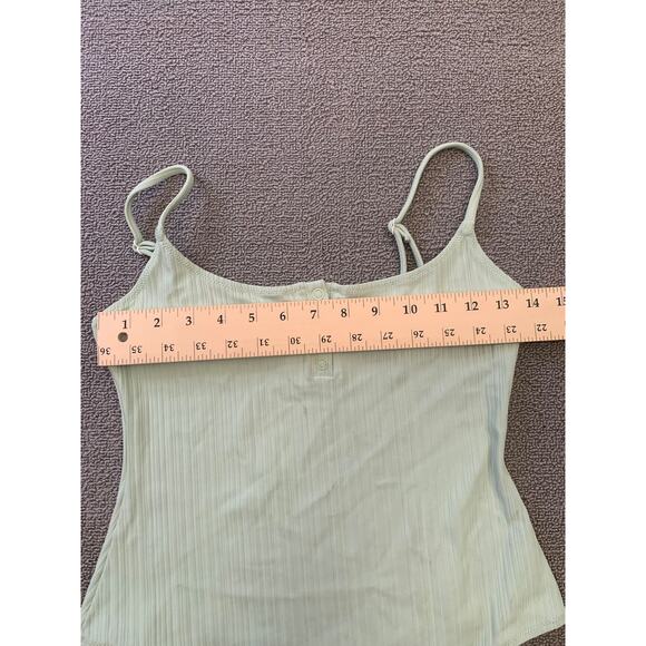 Onia Women Small Ribbed Green Bodysuit Light Weight Minimalist - Picture 5 of 12